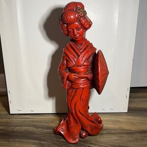 Vintage 1960s Mid-Century Japanese Geisha Statue – Chalkware